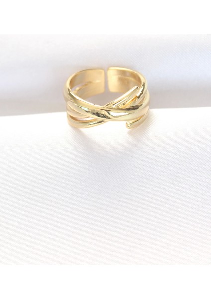 Bfs Kalın Gold Renk Ayarlanabilir Yüzük