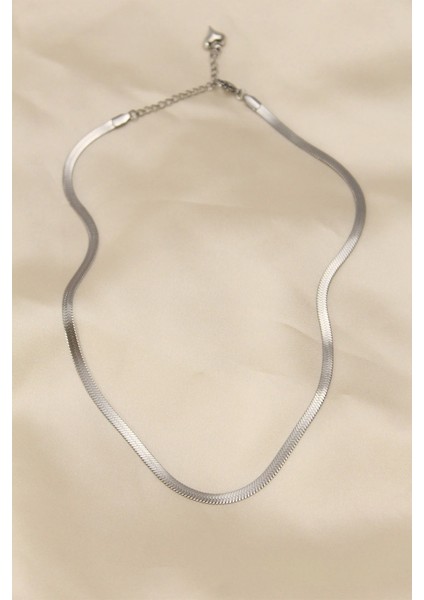 Bfs 316L Çelik Silver Renk 45 cm Italyan Zincir Model Kadın Kolye