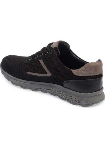 Siyah Hakiki Nubuk Deri Erkek Sneaker - E24I1AY56740-A64 indirimleri
