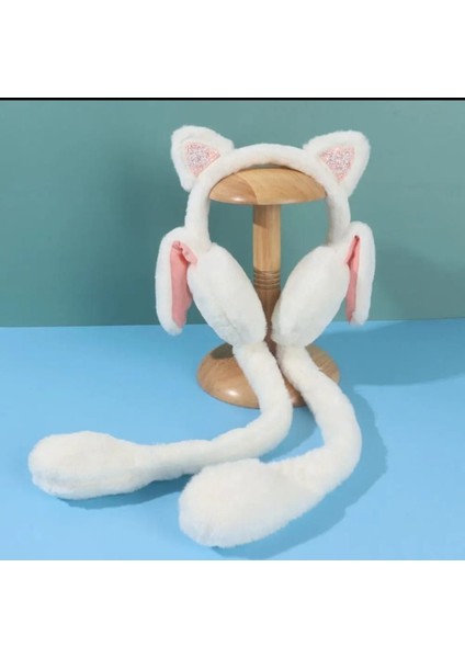 Kadın/kız Çocuk Hareketli ve Sesli Tavşan Kulaklı Peluş Kulaklık