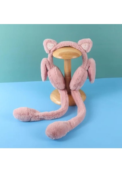 Kadın/kız Çocuk Hareketli ve Sesli Tavşan Kulaklı Peluş Kulaklık
