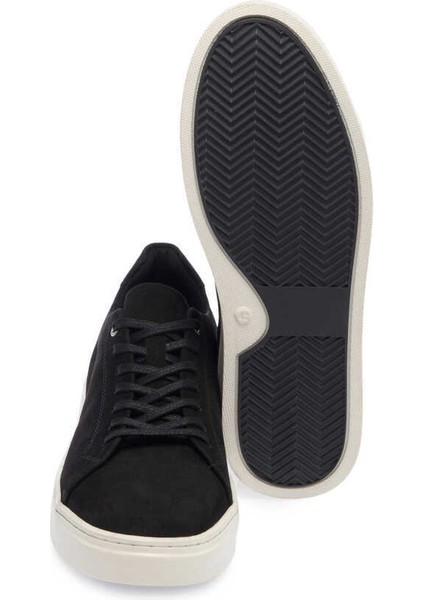 Siyah Hakiki Nubuk Deri Erkek Sneaker - E24I1AY56745-A64