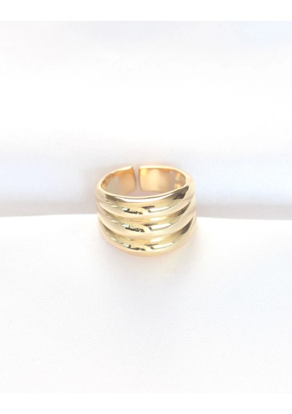 Bfs Gold Renk Ayarlanabilir Çizgili Bombe Yüzük fiyatları