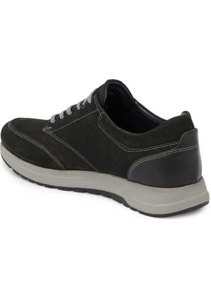 Siyah Hakiki Nubuk Deri Erkek Sneaker - E24I1AY56739-A64