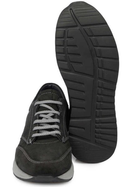 Siyah Hakiki Nubuk Deri Erkek Sneaker - E24I1AY56739-A64