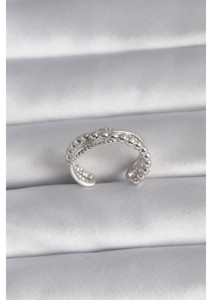 Bfs Pirinç Gümüş Renk Kadın Yüzük