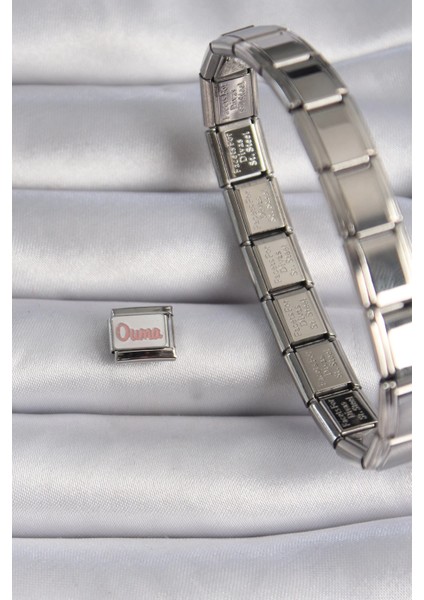 Bfs 316L Çelik Gümüş Renk Beyaz Pembe Ouma Işlemeli Nomination Charm fiyatları