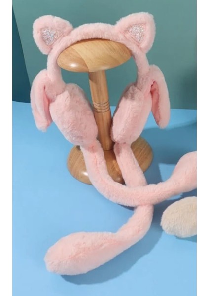 Kadın/kız Çocuk Hareketli ve Sesli Tavşan Kulaklı Peluş Kulaklık
