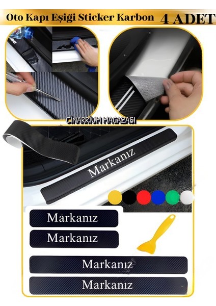 Peugeot Rcz Için Yerli Üretim Özel Üretim Aksesuar Oto Kapı Eşiği Sticker Karbon 4 Adet indirimleri