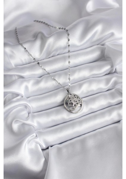 Bfs 316L Çelik Gümüş Renk Zirkon Taşlı Jaguar Model Kadın Kolye fiyatları