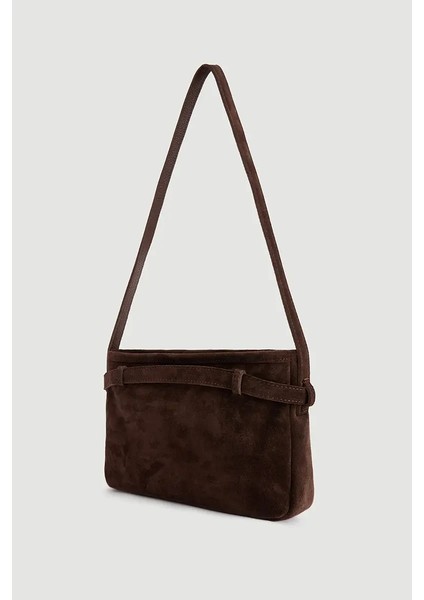 Kemer Detaylı Süet Çanta - Kahverengi modelleri