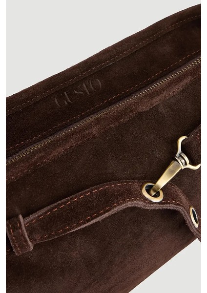 Kemer Detaylı Süet Çanta - Kahverengi fırsatları