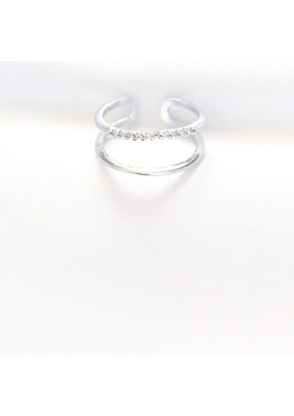 Bfs 2li Görünümlü Su Yolu Tasarımlı Silver Renk Ayarlanabilir Yüzük fiyatları