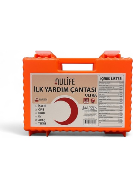 Aulıfe Ilk Yardım Çantası Seti Ultra – Iş Yeri, Ofis, Araç, Ev ve Tekne Için 112 Acil Uyumlu Ilk Yardım Seti Ecza Dolabı