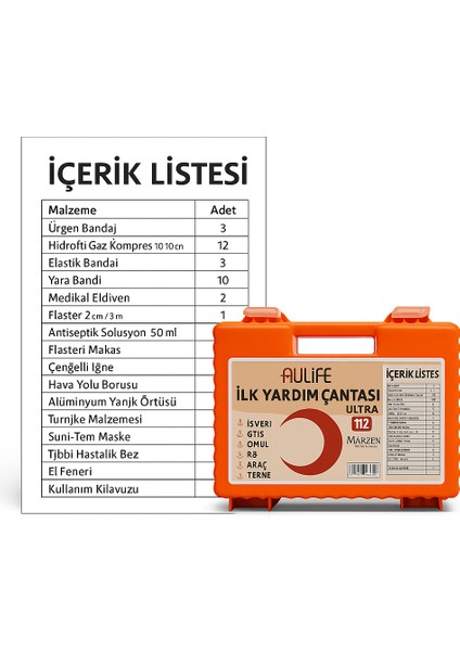 Aulıfe Ilk Yardım Çantası Seti Ultra – Iş Yeri, Ofis, Araç, Ev ve Tekne Için 112 Acil Uyumlu Ilk Yardım Seti Ecza Dolabı fiyatları