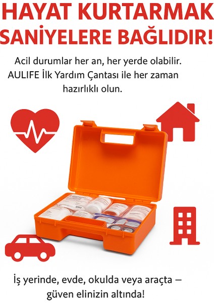 Aulıfe Ilk Yardım Çantası Seti Ultra – Iş Yeri, Ofis, Araç, Ev ve Tekne Için 112 Acil Uyumlu Ilk Yardım Seti Ecza Dolabı fırsatları