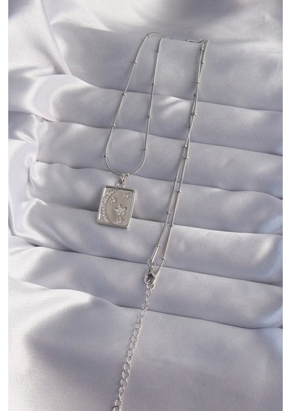 Bfs 316L Çelik Zincir Gümüş Renk Zirkon Taşlı Ay Yıldız Figürlü Tarot Kolye fiyatları