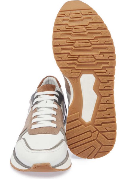 Beyaz Hakiki Deri Erkek Sneaker - E24I1AY56735-A26