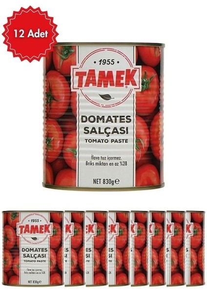 Domates Salçası 830 gr x 12/16/20 Adet - Yoğun Kıvamlı ve Geleneksel Lezzet