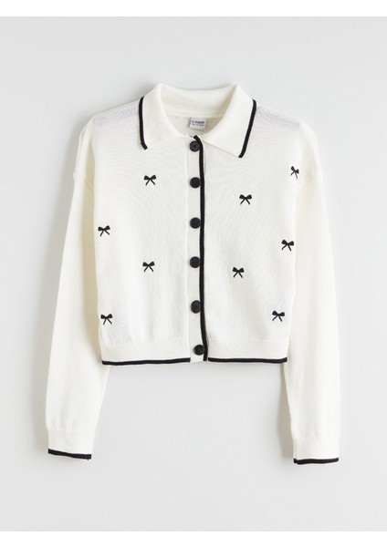 Yeni Sezon Polo Yaka Kız Çocuk Triko Hırka