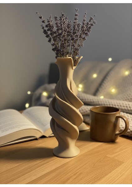 Aura Vazo, Ahşap Baskılı Vazo, Minimal Vazo, Modern Vazo fiyatları