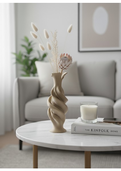 Aura Vazo, Ahşap Baskılı Vazo, Minimal Vazo, Modern Vazo modelleri