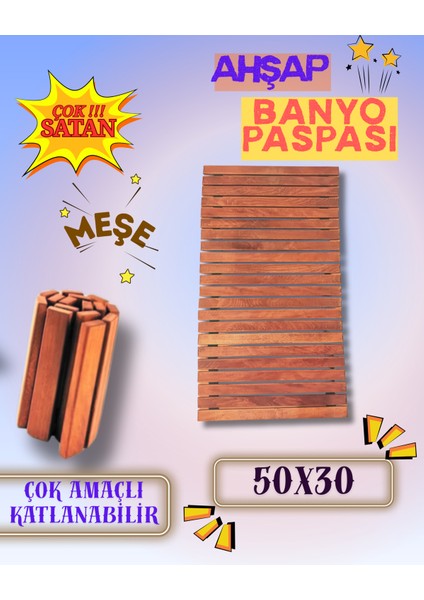 Ahşap Banyo Paspasları Meşe (Çok Amaçlı Kullanım)