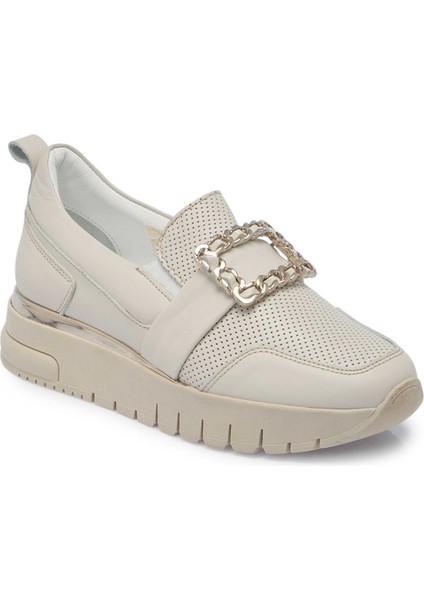 Bej Hakiki Deri Kadın Sneaker - K24I1AY67316-A25