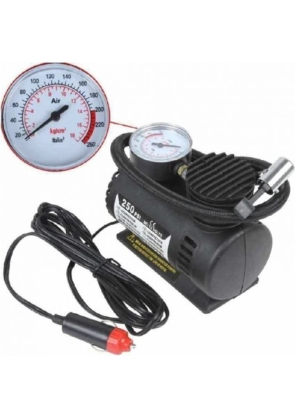 Oto Araç Mini Kompresör Hava Kompresörü 12 V 250 Psı Araba Hava Pompası Lastik Şişirici Taşınabilir