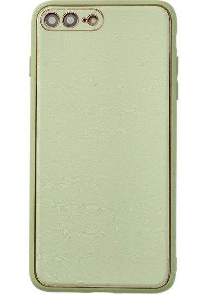 iPhone 7 Plus Kılıf Coco Deri Silikon Kapak - Açık Yeşil