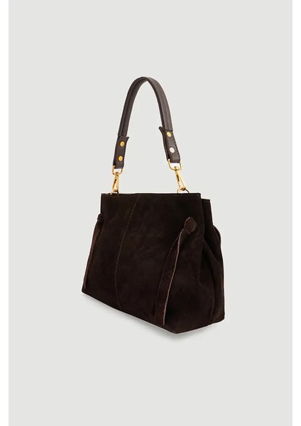 Zımbalı Süet Çanta - Kahverengi fiyatları