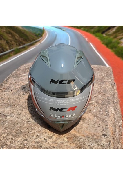 -158 Çene Açılır Gözlüklü E-Ce Belgeli Kask Nardo Gri