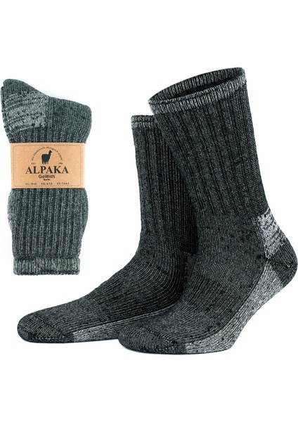 Alpaka Yünlü Tam Havlulu Kalın Termal Çorap 6005-6006