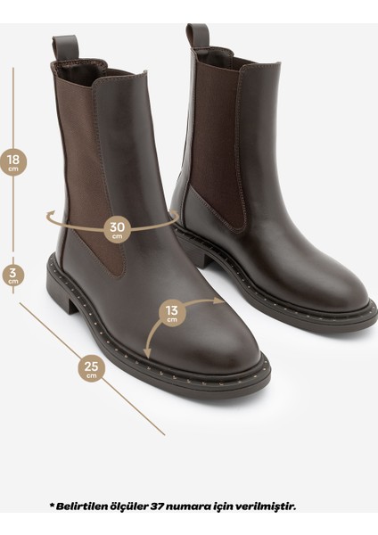 Kadın Troklu Çift Lastikli Günlük Bot Yuvin Kahve