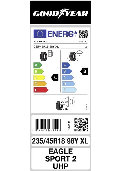 235/45R18 98Y Xl Eagle Sport 2 Uhp 2023 Yaz Lastiği fiyatları