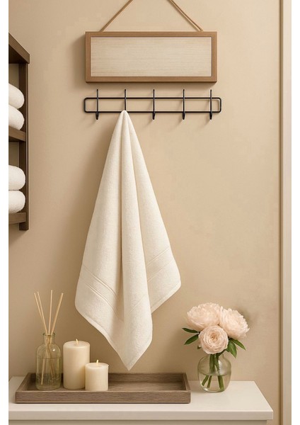 Velur %100 Pamuk Otel Tipi Doğal Banyo Havlusu - Beyaz fiyatları