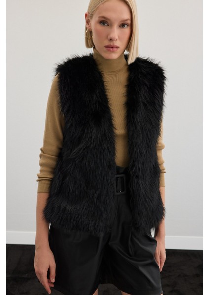 Kolsuz Uzun Yelek - Siyah modelleri