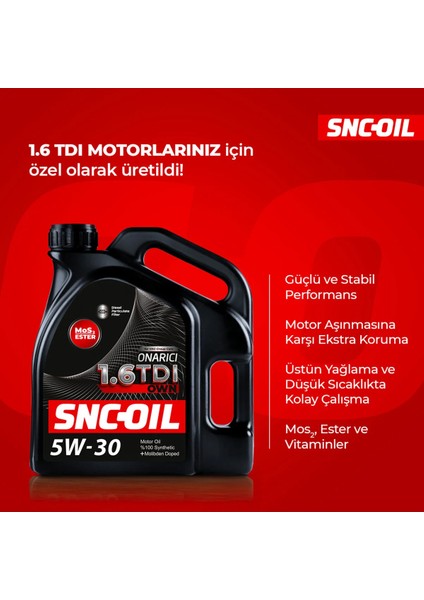 Oil 1.6 Tdi Onarıcı 5W-30 Motor Yağı 5 Litre 2023 Üretimli fiyatları