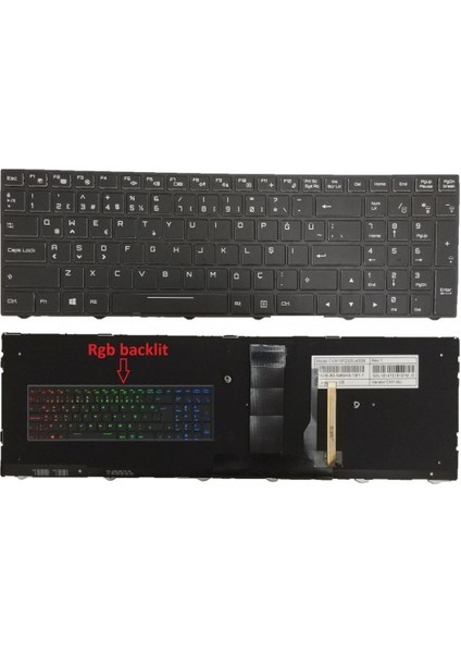 Nion Monster Abra A5 V9.1.2 Abra A5 V9.1.3 Uyumlu Notebook Klavye (Siyah Rgb Aydınlatmalı Tr)