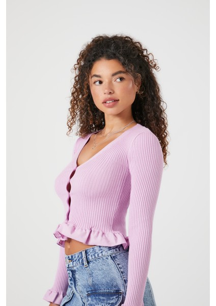 Volanlı Kenar Detaylı Hırka