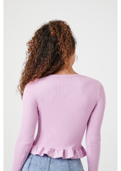 Volanlı Kenar Detaylı Hırka