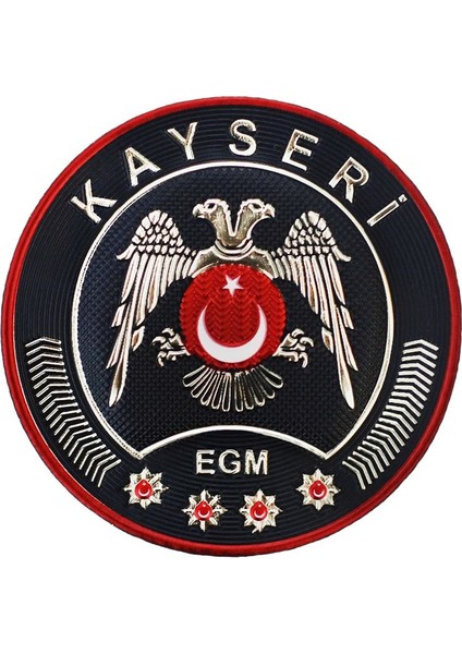 Kayseri Çevik Kuvvet Polis Arması 3D Plastik Tpu, Yeni Tip, Cırtlı, Standart Ölçü,