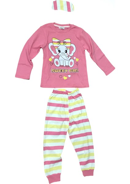 Çocuklar Için Göz Maskeli Karakter Baskılı %100 Pamuk 3 Lü Pijama Takımları fiyatları