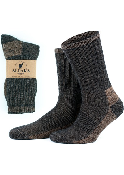 Alpaka Yünlü Tam Havlulu Kalın Termal Çorap 6005-6006