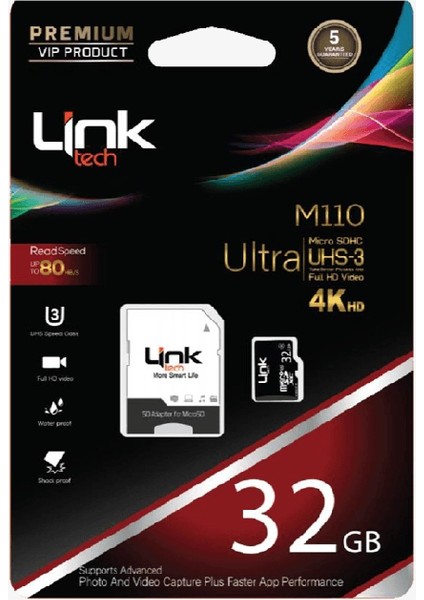 Hafıza Kartı 32GB - M110 Premium Mikro Sd 4K Ultra Hafıza Kartı 32 GB