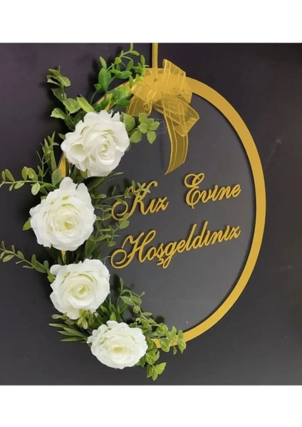 Şeffaf Pleksili Kız Evi Naz Evi Hoşgeldiniz Kapı Süsü