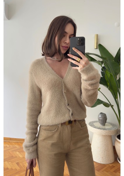 Marka Model Sakallı Premium Hırka- Camel