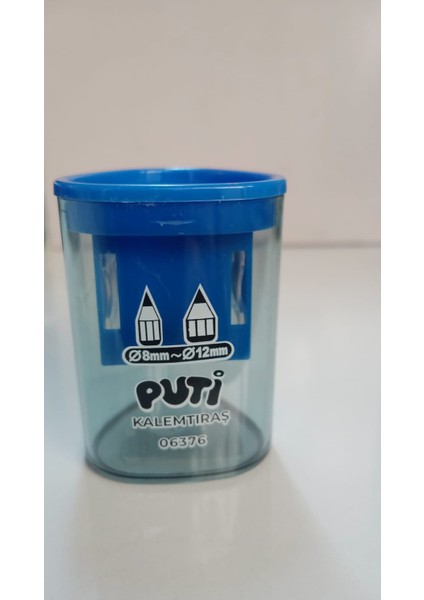 Hazneli 2 Bölmeli Kalemtraş Sarı - Mavi Renk 2li Paket