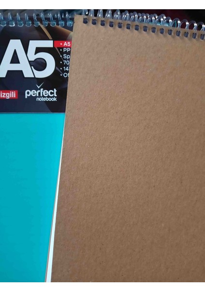 A5 Üstten Çizgili Pp Sprialli Bloknot 80 Sy. fiyatları