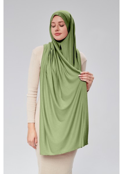 Kadın Tesettür Penye Şal Hazır Pratik Geçmeli Kolayca Takabilir Uzun Dört Mevsim Pamuklu Şal